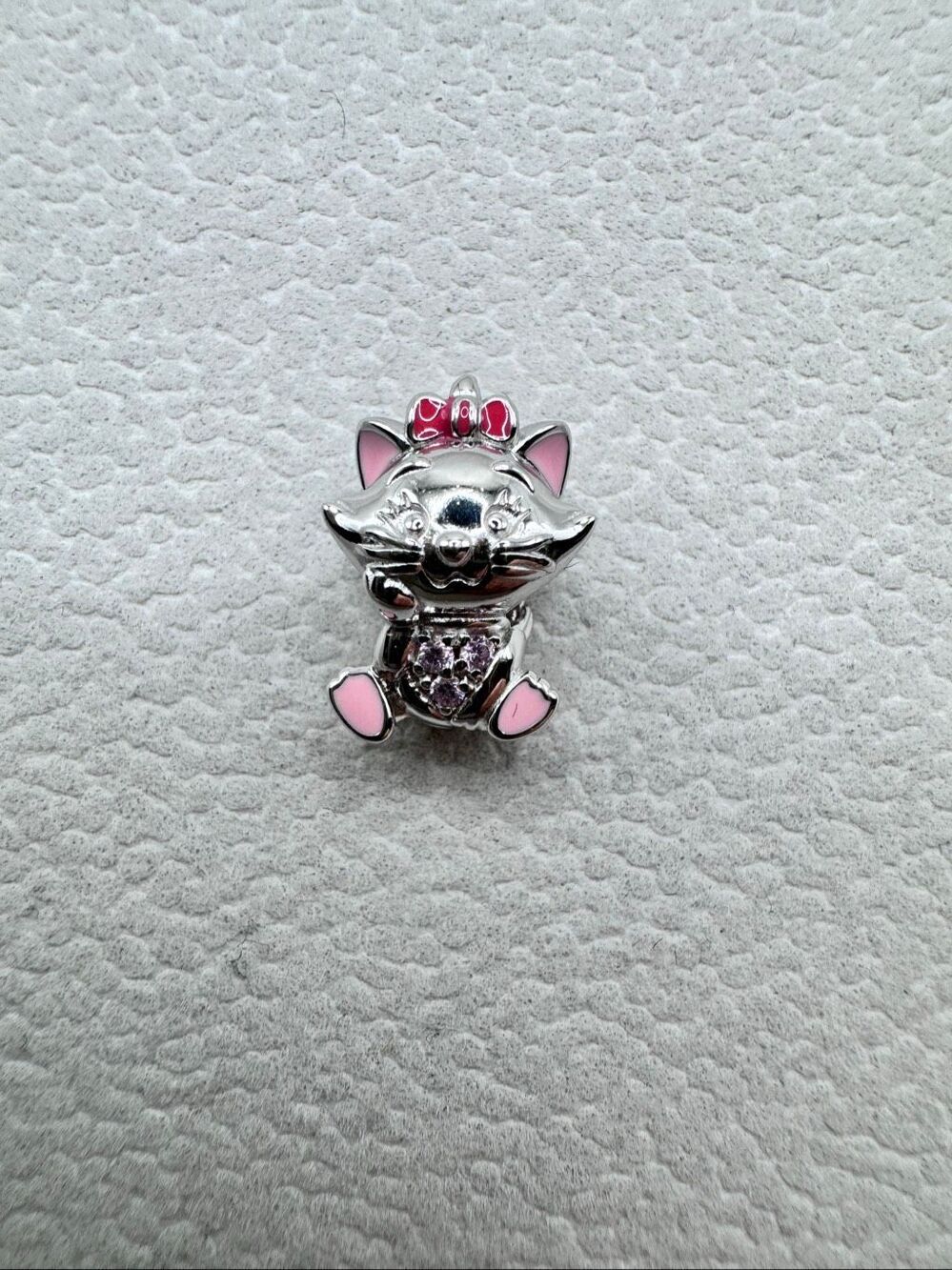 Disney 925 Sterling Silver Aristocats Marie Cat Kitten Separator Bead Charm OS